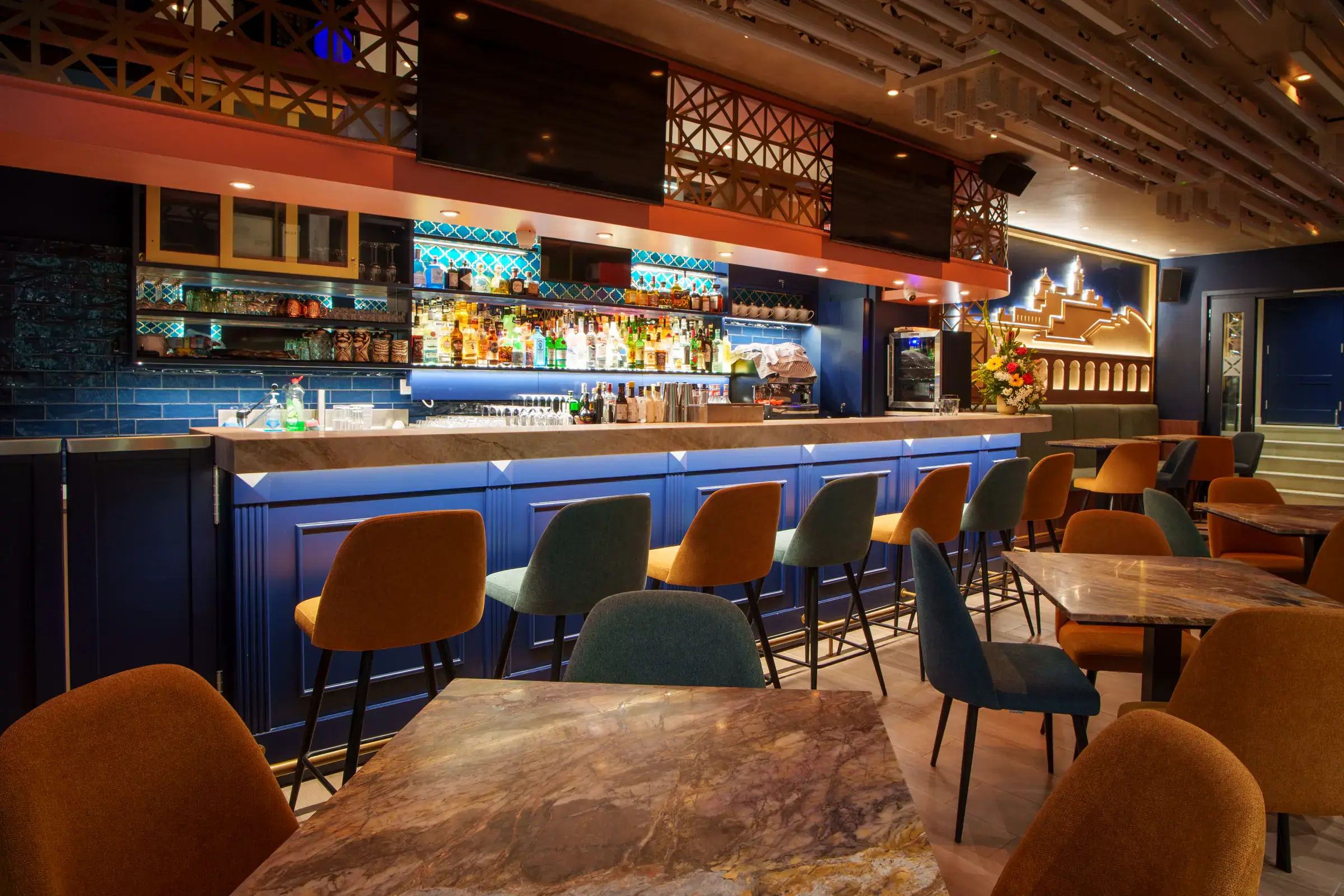 The bar and dining tables at Ritz Gastropub